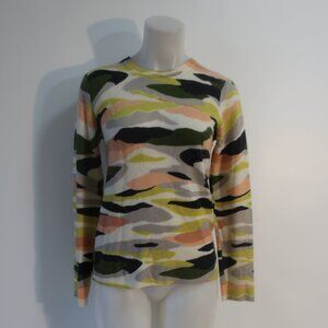 Womens Equipment 100% Cashmere Multi-Color Print Sweater XS